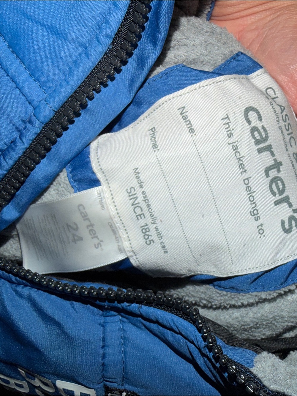 Carter's Blue and Black Puffer Jacket and Bibs Set with Robot Accent - Picture 2 of 4